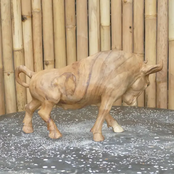 Product image of the product “Walk bull head down made from suar wood, 30cm Height and 50cm Length ”